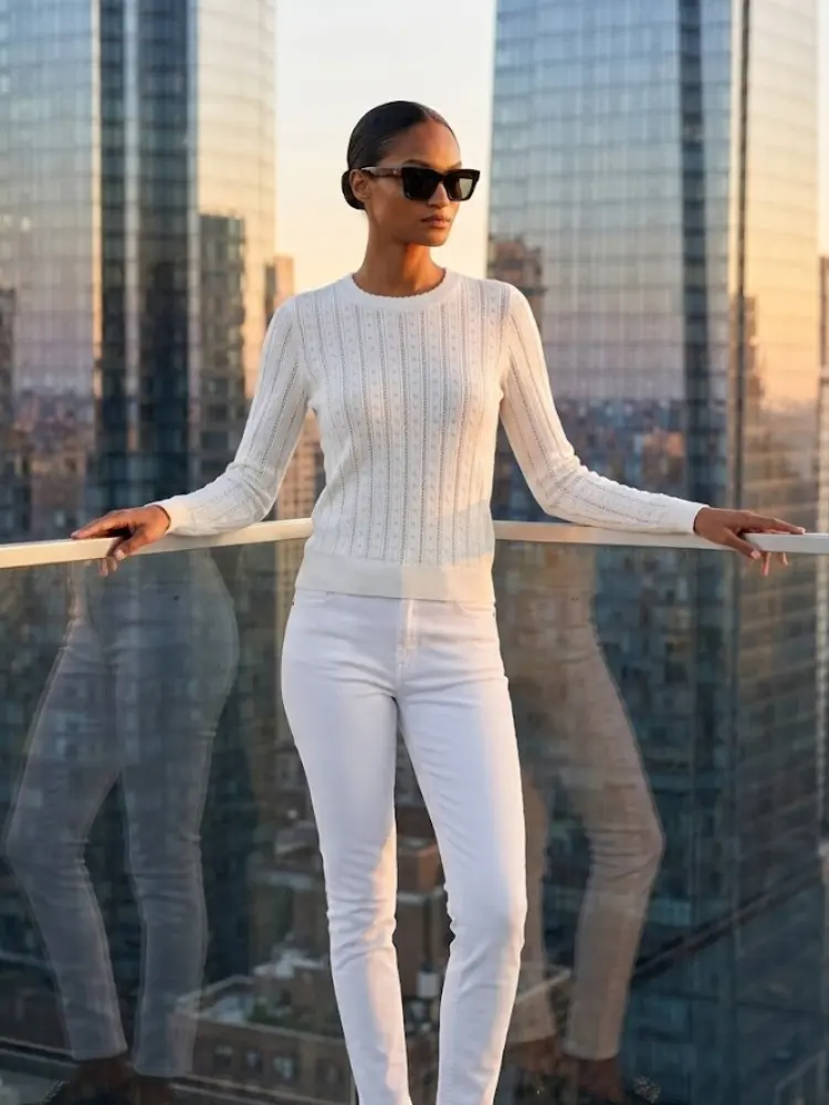MADISON Women's Pointelle Knit Sweater Prêt-à-Porter BYMANYC ® New York by BYMANYC ® New York