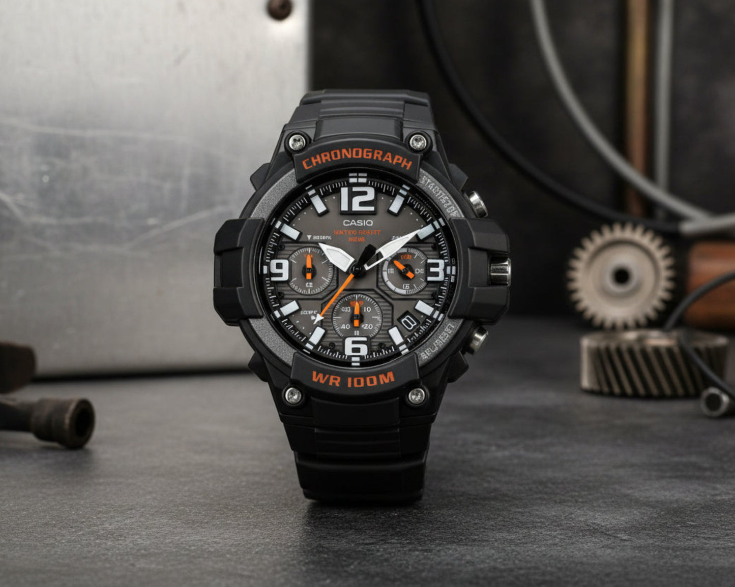 Casio Men's MCW-100H-1AVCF Heavy Duty Design Watch with Black Silicone Band Watch-0