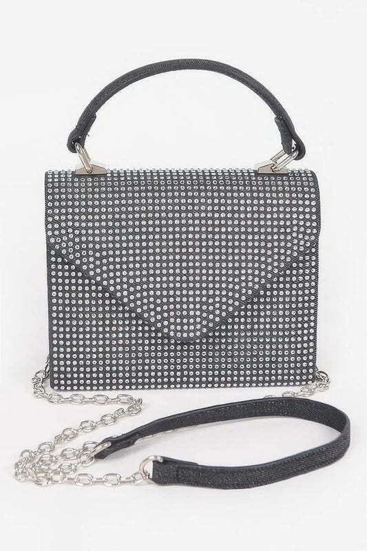 MEATPACKING Hot Fix Stone Denim Top Handle Bag: BYMANYC ® New York by BYMANYC ® New York