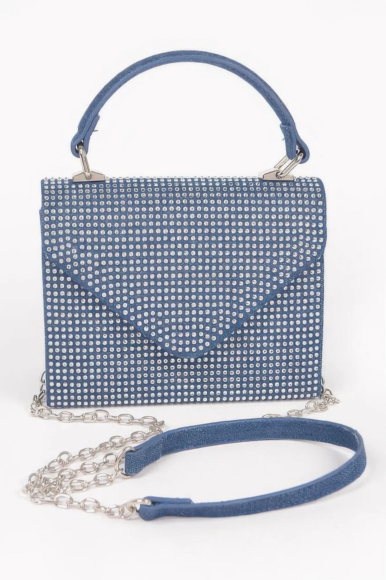 MEATPACKING Hot Fix Stone Denim Top Handle Bag: BYMANYC ® New York by BYMANYC ® New York
