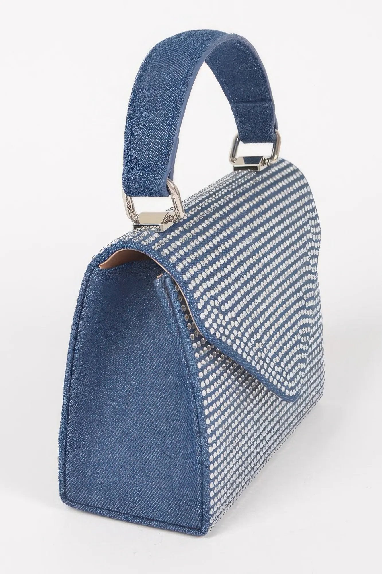 MEATPACKING Hot Fix Stone Denim Top Handle Bag: BYMANYC ® New York by BYMANYC ® New York