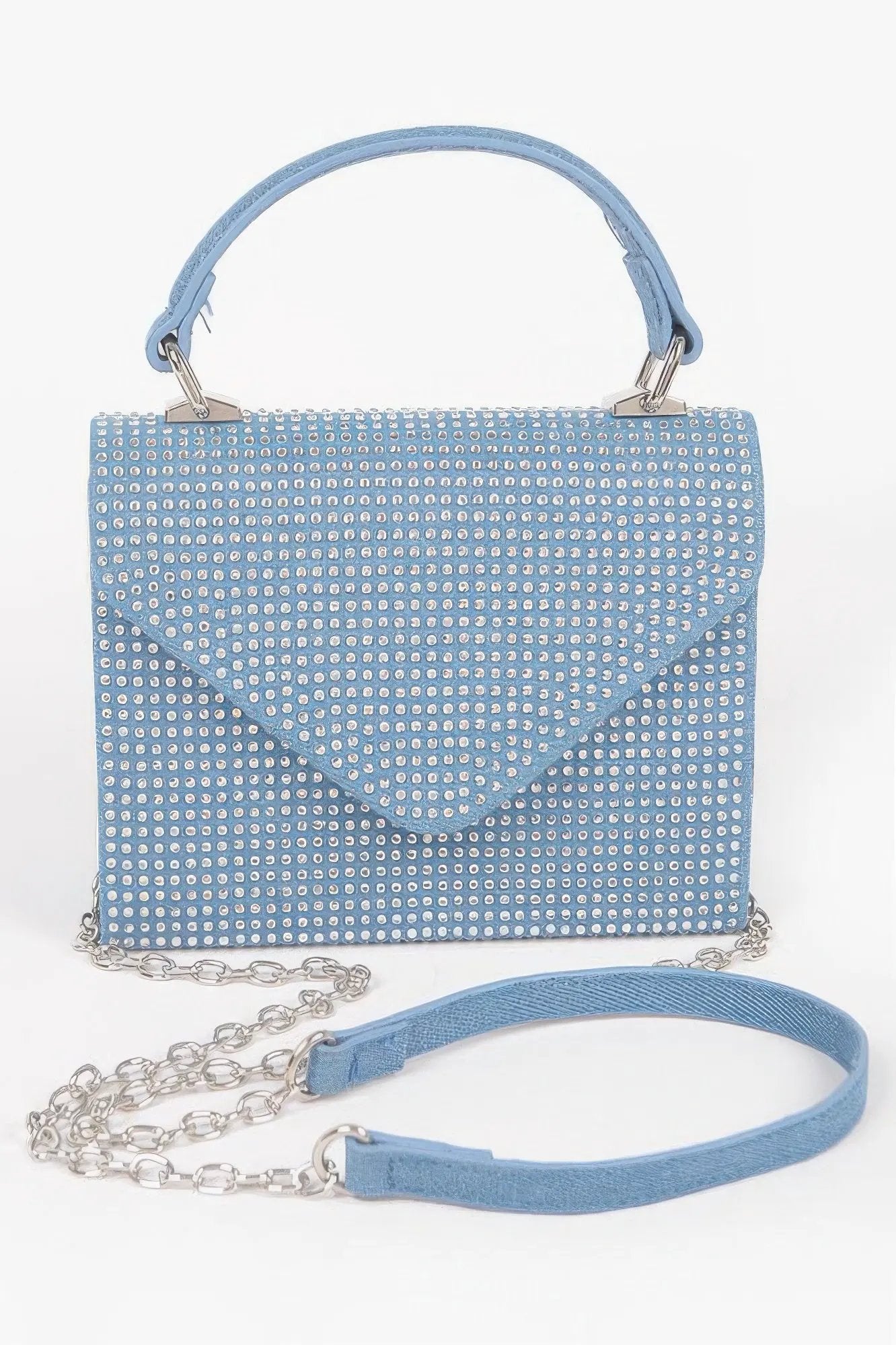 MEATPACKING Hot Fix Stone Denim Top Handle Bag: BYMANYC ® New York by BYMANYC ® New York