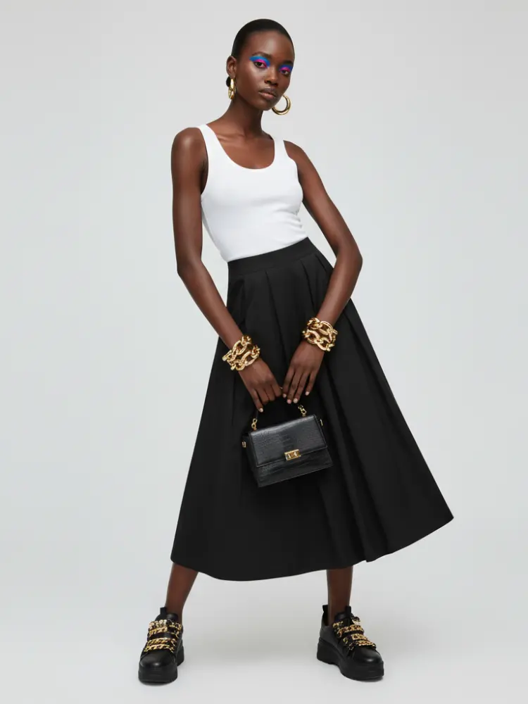 MIDTOWN DELUXE Pleated Midi Skirt ECO FASHION BYMANYC ® New York by BYMANYC ® New York