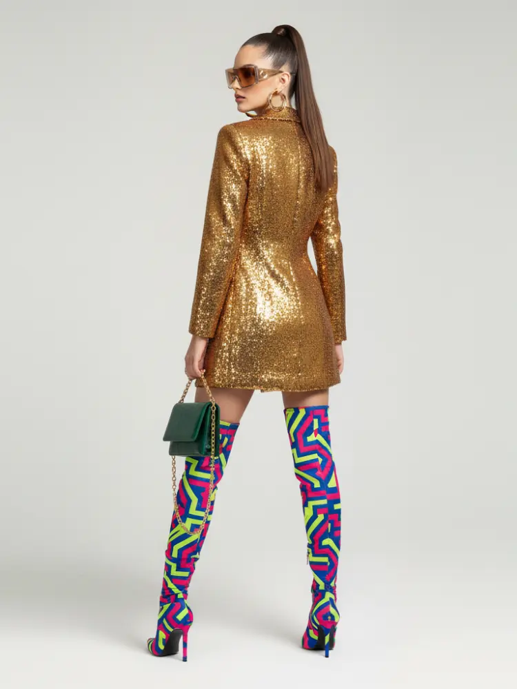 MIDTOWN Gold Sequin Blazer Jacket BYMANYC ® New York by BYMANYC ® New York