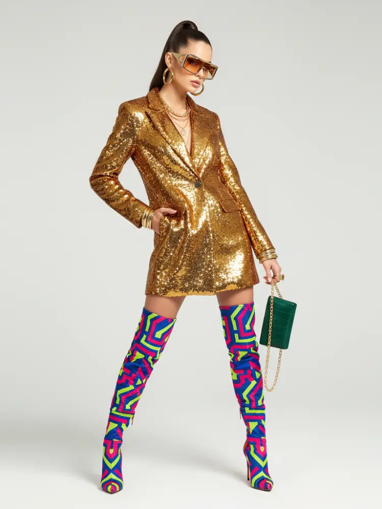 MIDTOWN Gold Sequin Blazer Jacket BYMANYC ® New York by BYMANYC ® New York