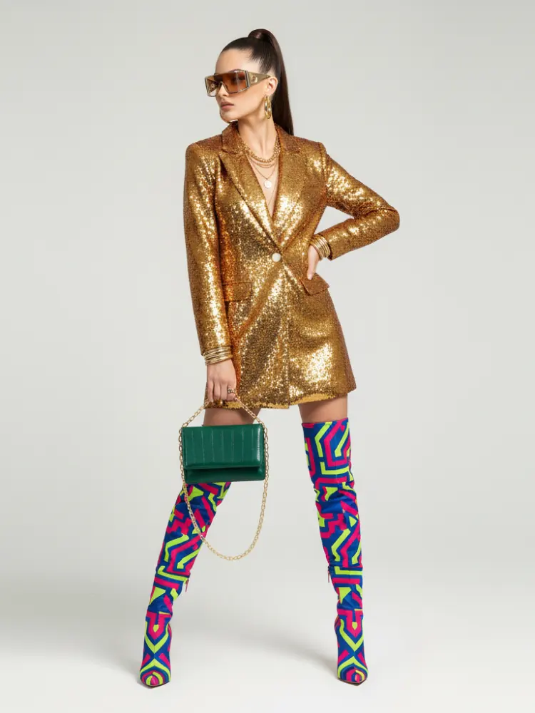 MIDTOWN Gold Sequin Blazer Jacket BYMANYC ® New York by BYMANYC ® New York