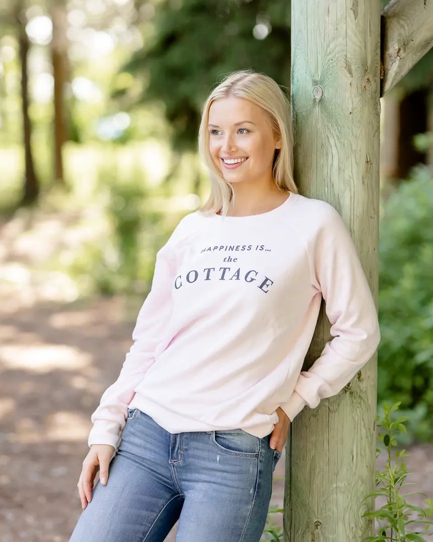 Women's Cottage Crew Sweatshirt, Ballet Pink by Cottage Collection