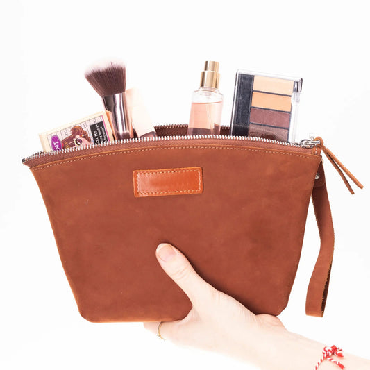 Avondale Premium Leather Dopp Kit - Travel Makeup Bag for Men & Women by TORONATA