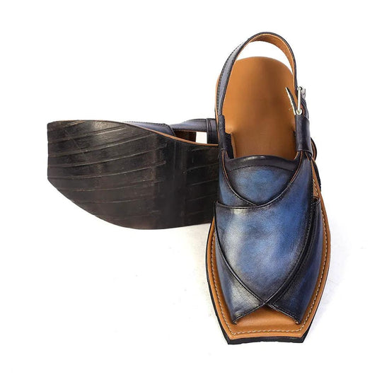 Maestro Stealth Mens Cowhide Streaky Leather Sandals Peshawari Chappal by Inland Leather