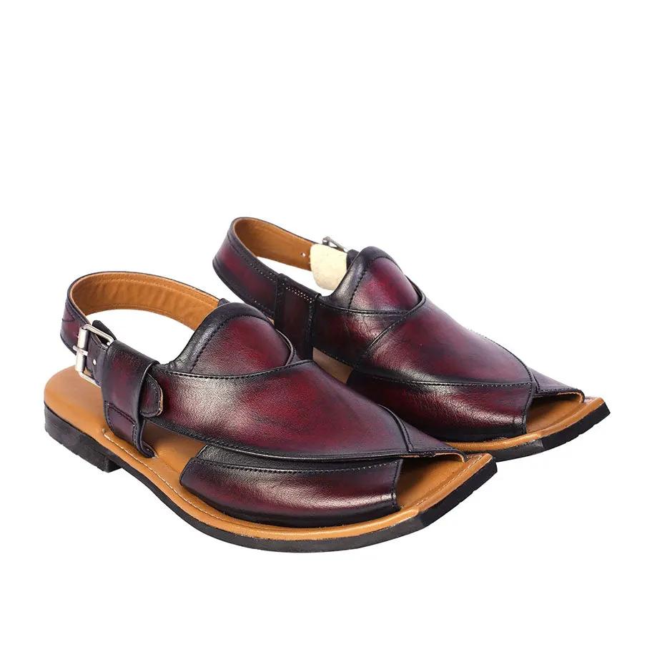 Maestro Stealth Mens Cowhide Streaky Leather Sandals Peshawari Chappal by Inland Leather
