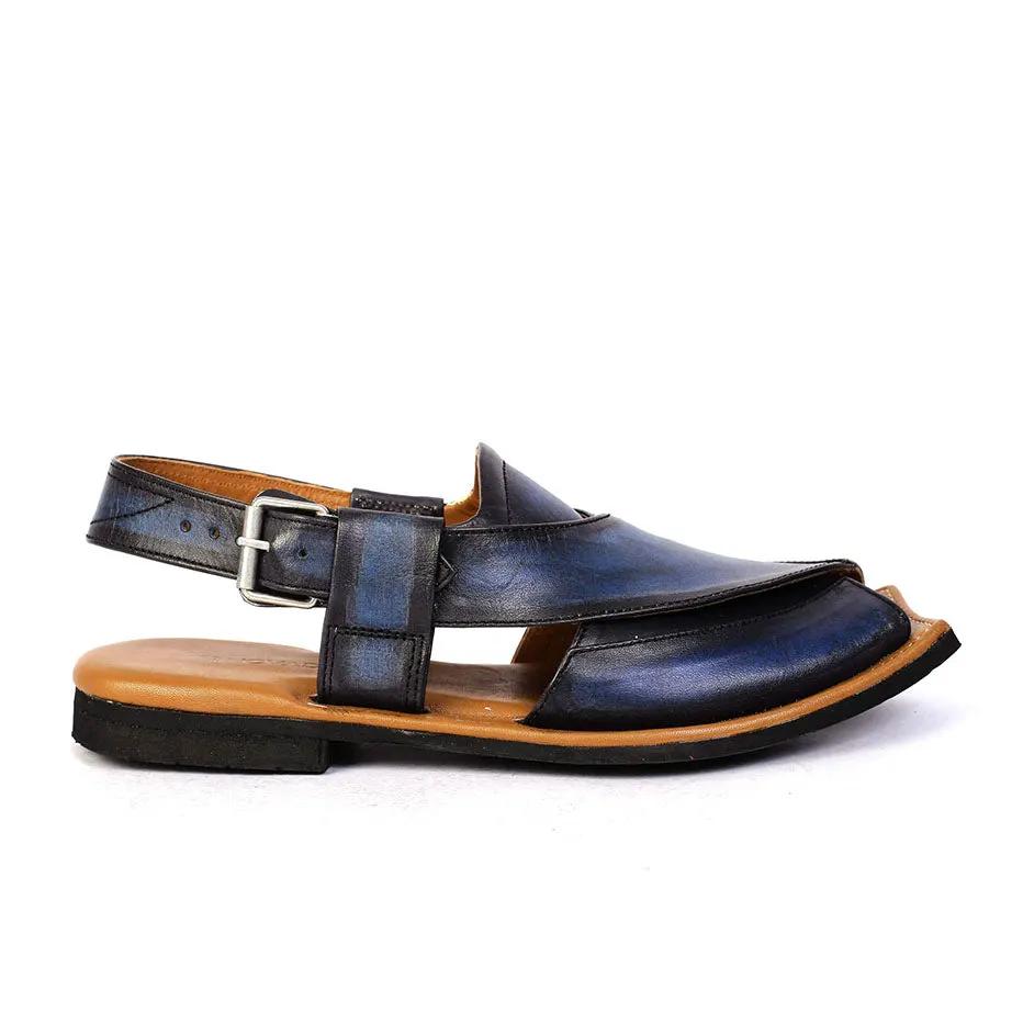 Maestro Stealth Mens Cowhide Streaky Leather Sandals Peshawari Chappal by Inland Leather