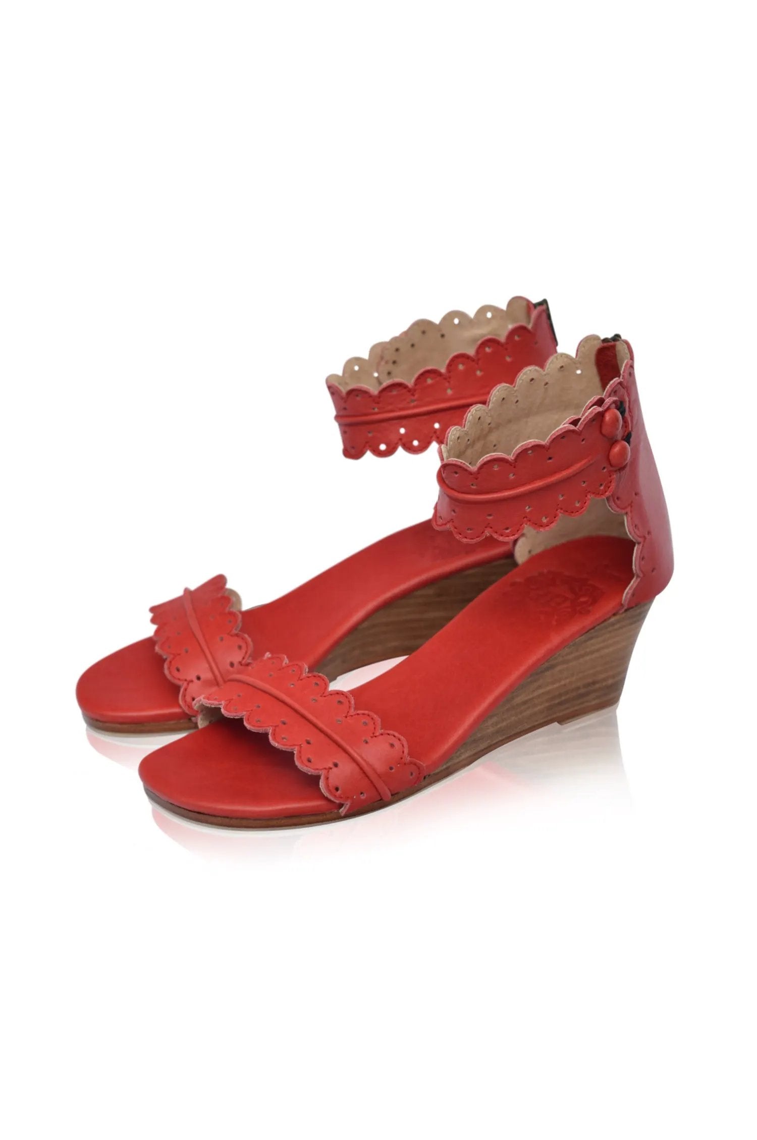 Magdalena Wooden Wedge Sandals by ELF
