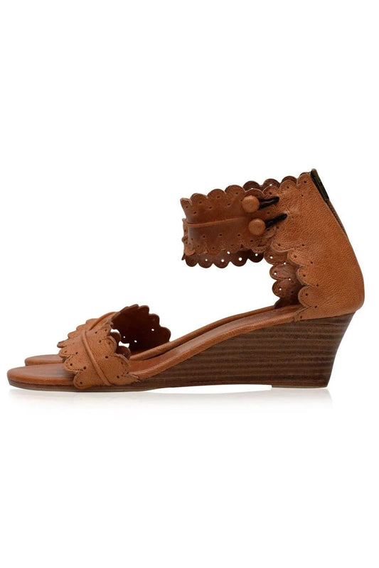 Magdalena Wooden Wedge Sandals by ELF