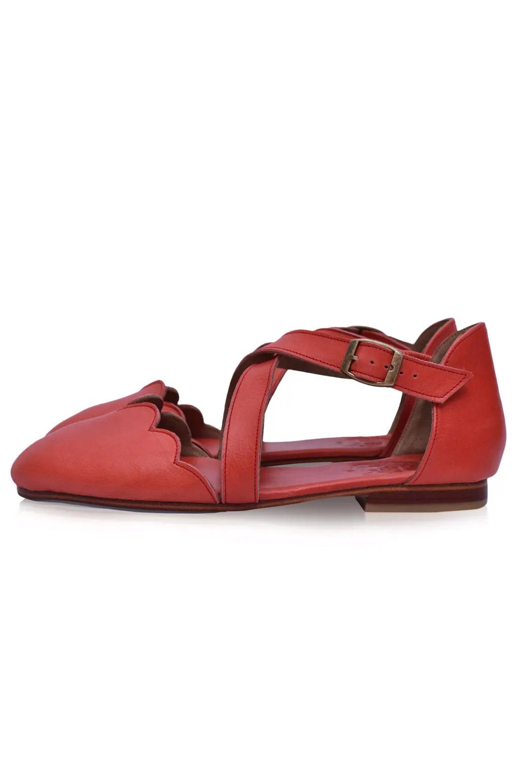 Mangrove Cross-Strap Leather Ballet Flats by ELF