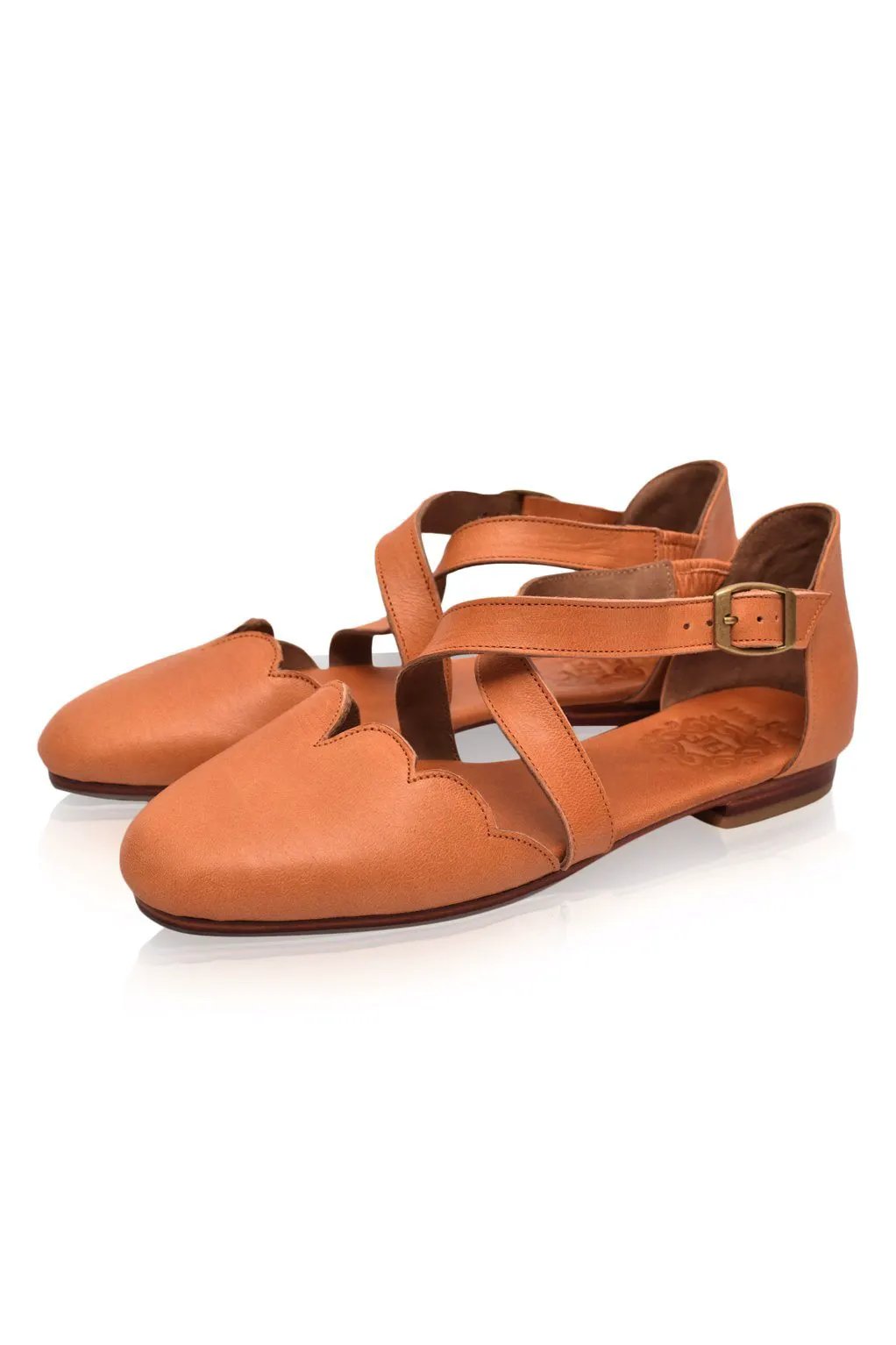 Mangrove Cross-Strap Leather Ballet Flats by ELF