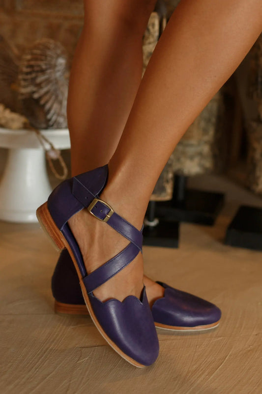 Mangrove Cross-Strap Leather Ballet Flats by ELF