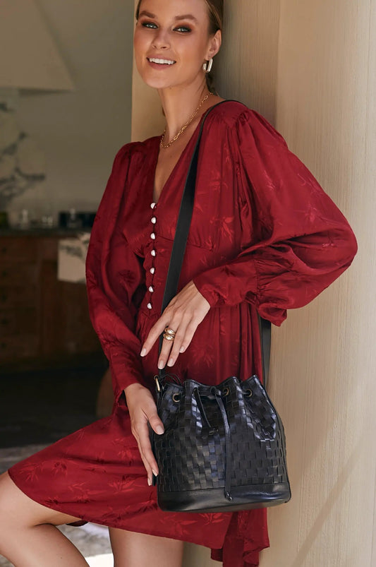 Margo Woven Drawstring Bag by ELF