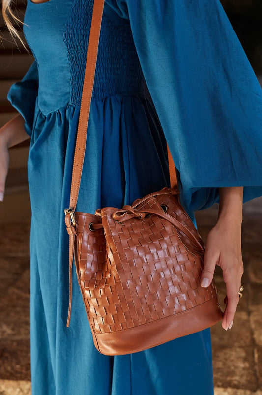 Margo Woven Drawstring Bag by ELF