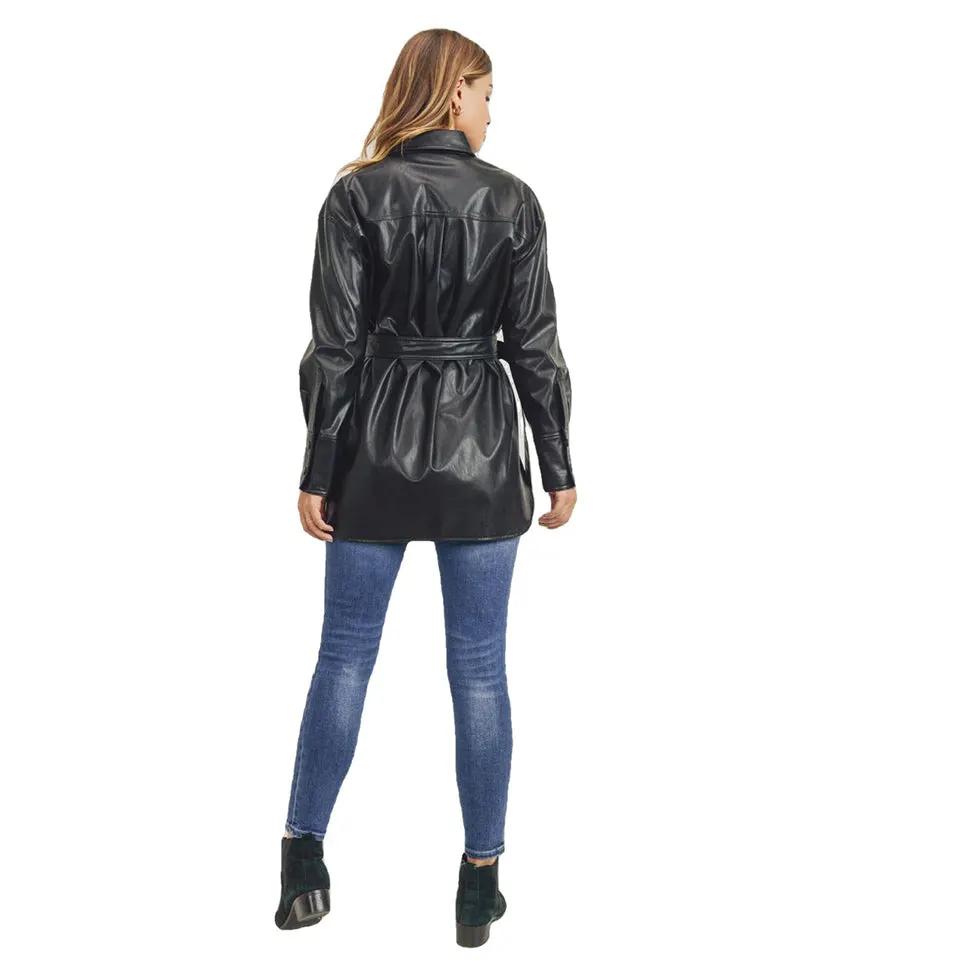 Marianne Womens Classy Genuine Leather Coat by Inland Leather