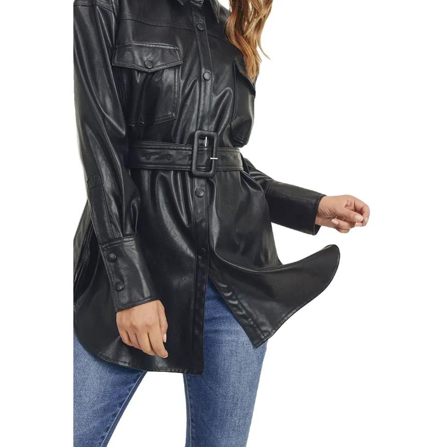 Marianne Womens Classy Genuine Leather Coat by Inland Leather