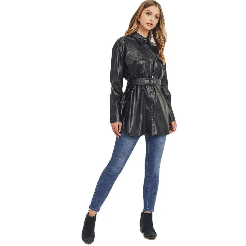 Marianne Womens Classy Genuine Leather Coat by Inland Leather