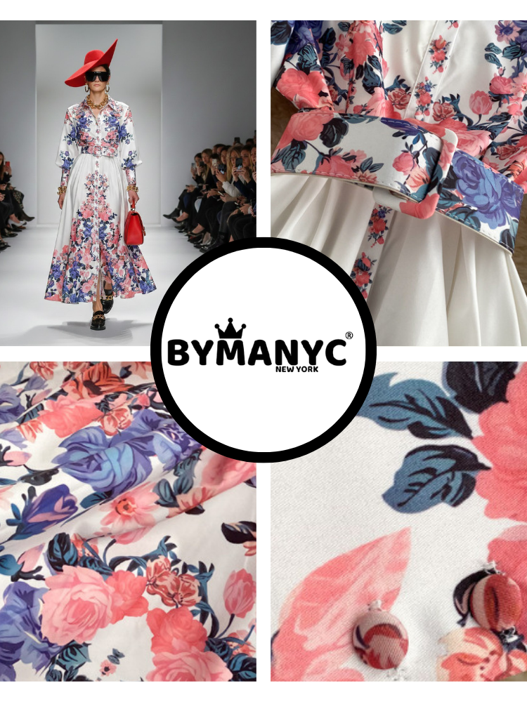 Maxi Dress New Collection BYMANYC ® New York Blooming Rose Floral Print by BYMANYC ® New York