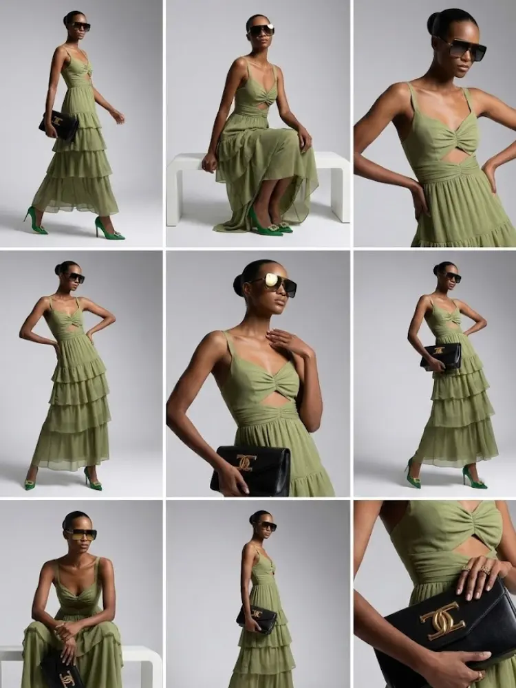 Maxi Dress New Collection BYMANYC ® New York • Olive Green Ruffles by BYMANYC ® New York