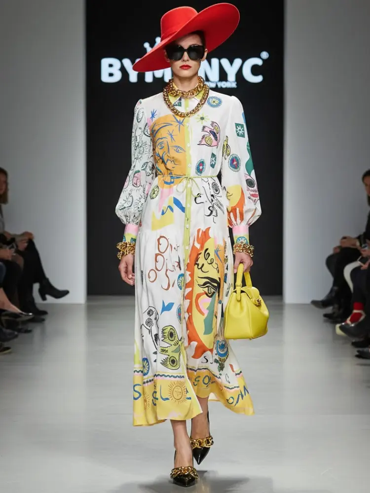 Maxi Dress New Collection BYMANYC ® New York • Surrealist Artistic Print by BYMANYC ® New York
