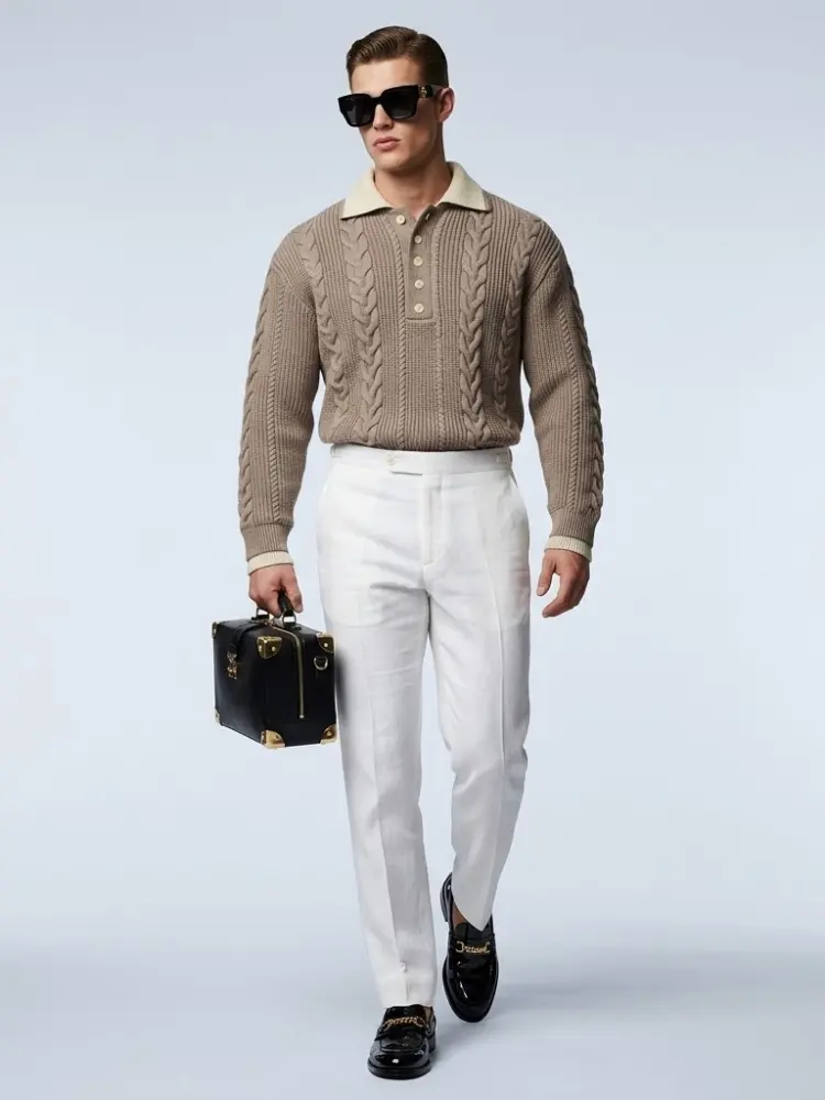 Men's Cable-Knit Sweater HAMPTON New Collection Prêt-à-Porter BYMANYC ® New York by BYMANYC ® New York