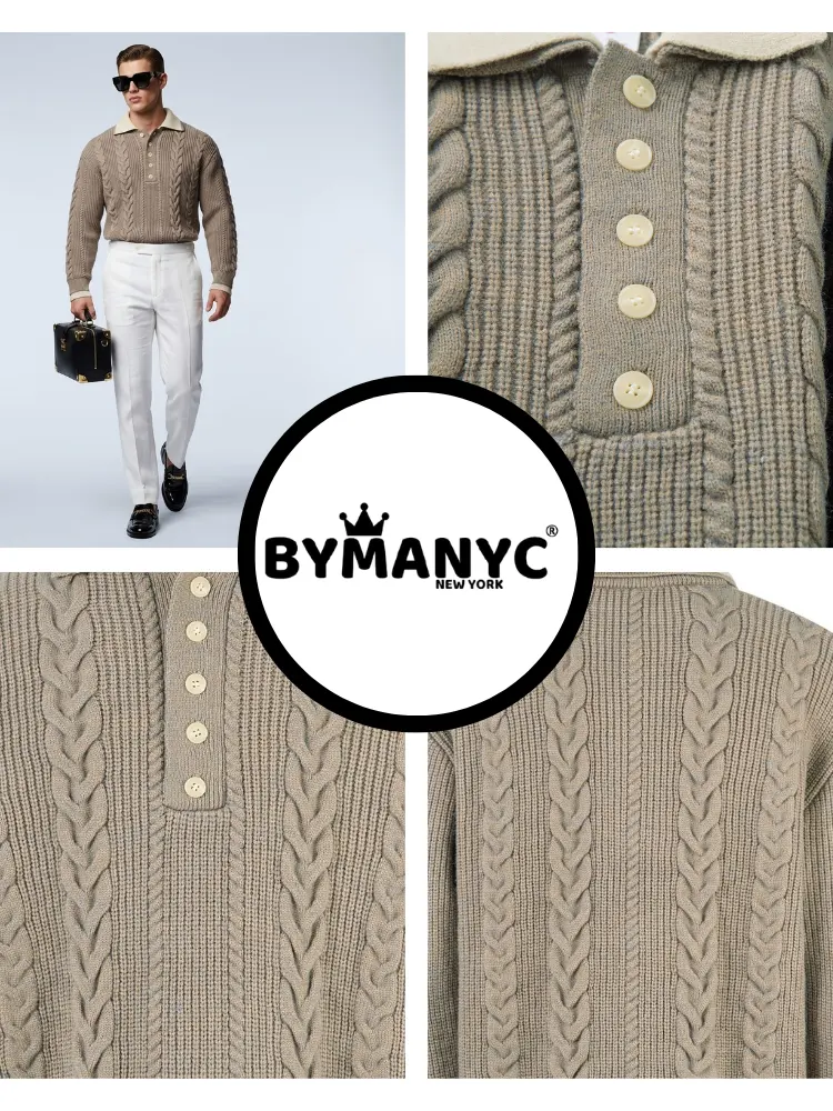 Men's Cable-Knit Sweater HAMPTON New Collection Prêt-à-Porter BYMANYC ® New York by BYMANYC ® New York