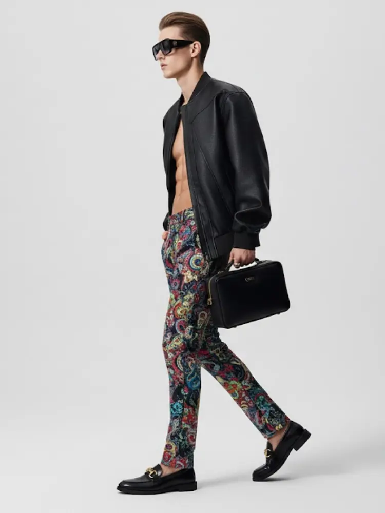 Men's Vegan Leather Bomber Jacket EAST VILLAGE NYFW New Colecction BYMANYC ® New York by BYMANYC ® New York