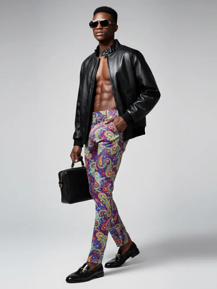 Men's Vegan Leather Bomber Jacket SOHO LEATHER NYFW New Colecction BYMANYC ® New York by BYMANYC ® New York