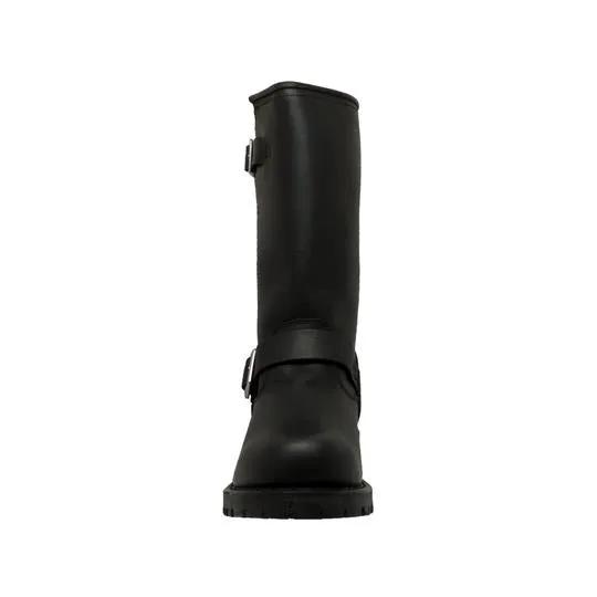 Men's 11" Engineer Boot Black Leather Boots by AdTec