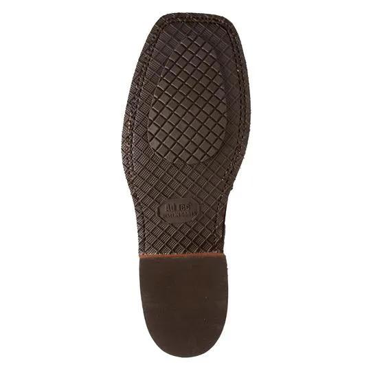 Men's 11" Western Sqaure Toe Brown Leather Boots by AdTec
