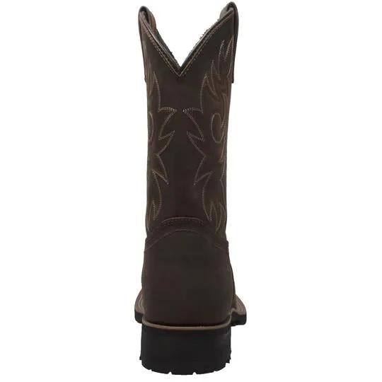 Men's 12" Steel Toe Work Western Brown Leather Boots by AdTec