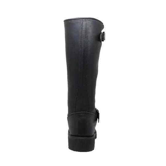 Men's 16" Black Engineer Biker Leather Boots by AdTec