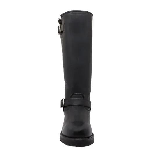 Men's 16" Black Engineer Biker Leather Boots by AdTec