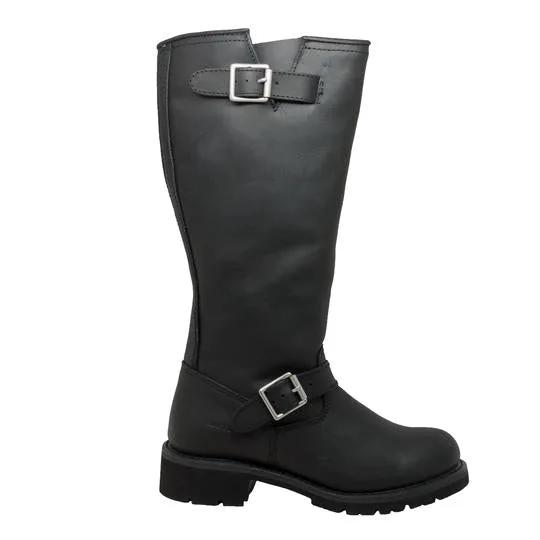 Men's 16" Black Engineer Biker Leather Boots by AdTec