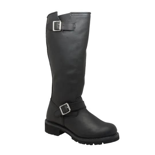 Men's 16" Black Engineer Biker Leather Boots by AdTec