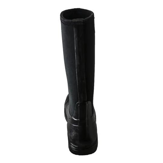 Men's 16" Cement Rubber Boot Steel Toe Black Leather Boots by AdTec