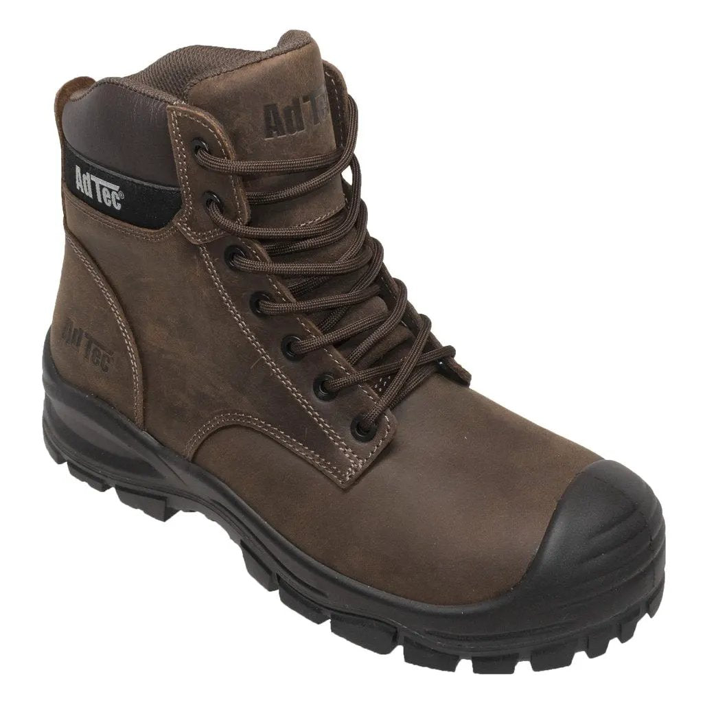Men's 6" Brown Waterproof Composite Toe Work Leather Boots by AdTec