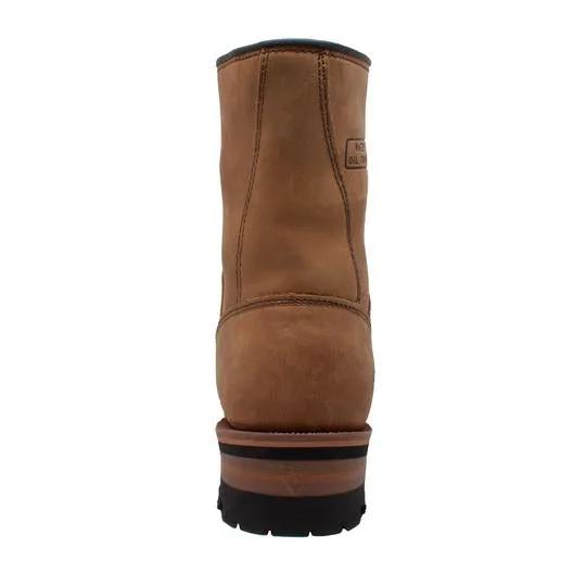 Men's 9" Brown Steel Toe Logger Leather Boots by AdTec