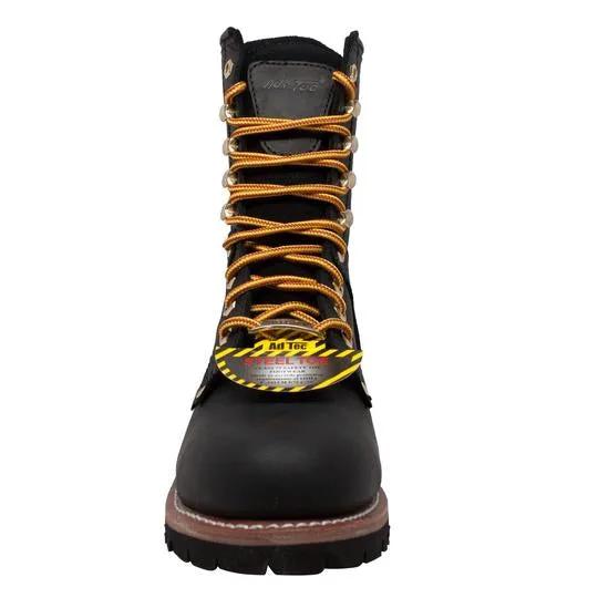 Men's 9" Steel Toe Logger Black Leather Boots by AdTec