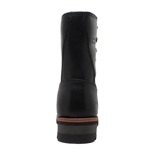 Men's 9" Steel Toe Logger Black Leather Boots by AdTec
