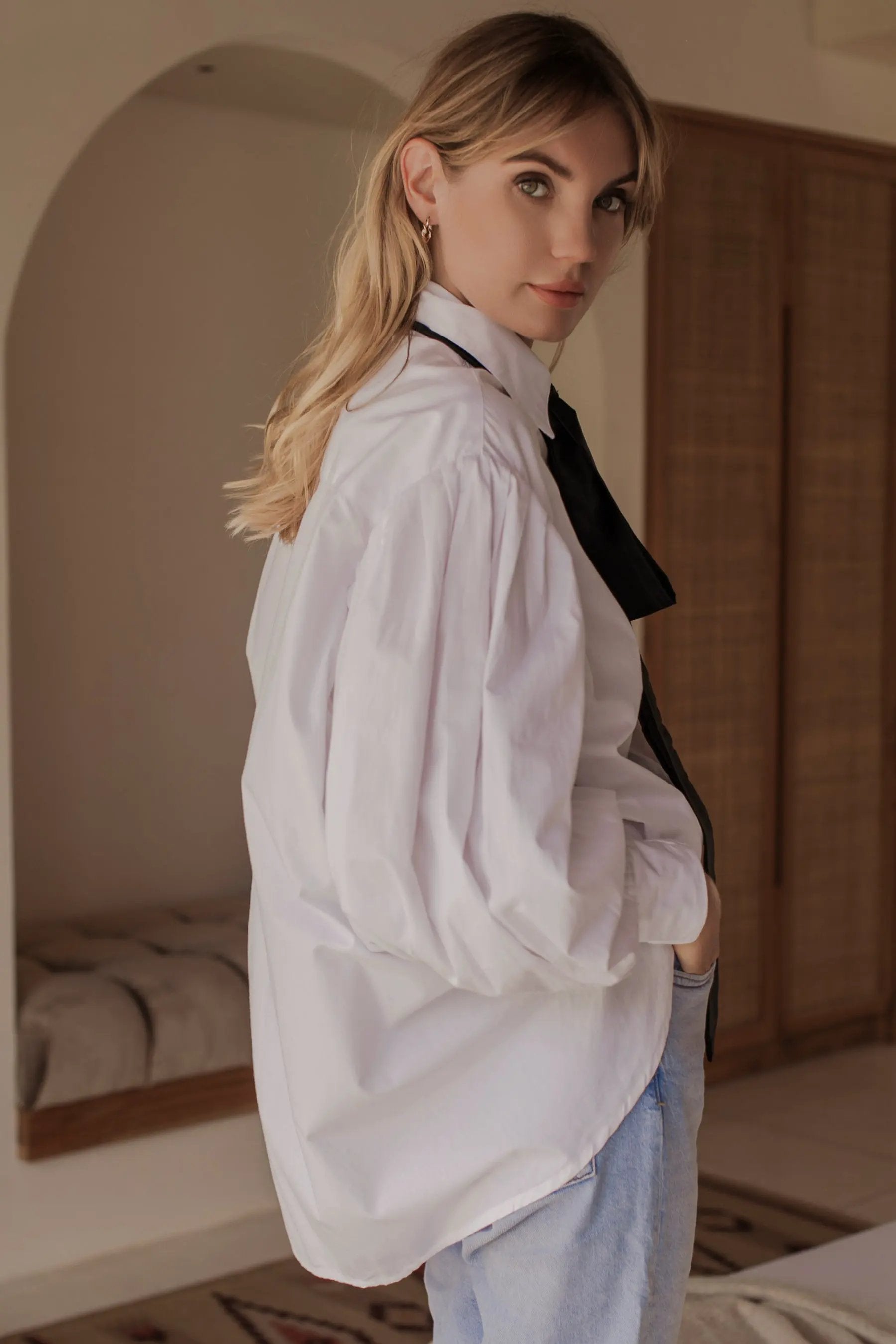 Merci Balloon Sleeve Oversized Shirt (Sale) by ELF