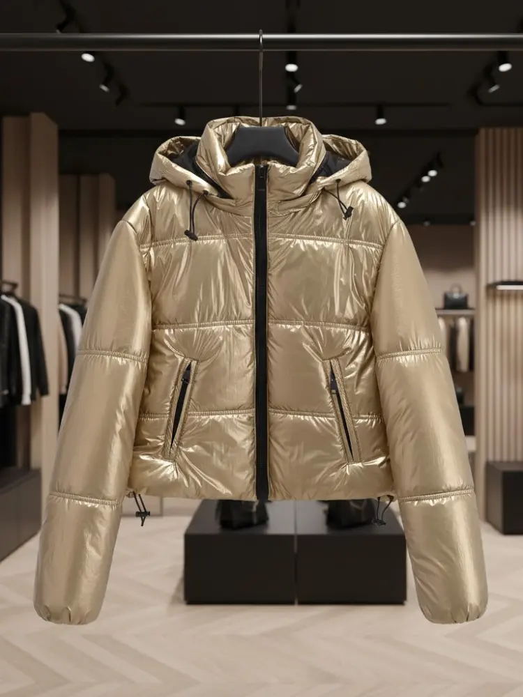 Metallic High-Shine Puffer • 5th AVE GOLD New Collection BYMANYC ® New York by BYMANYC ® New York