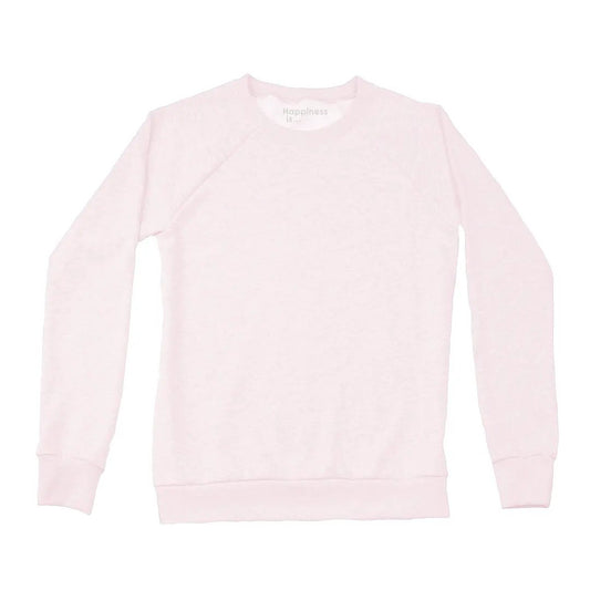 Women's Plain Crew Sweatshirt, Ballet Pink by Coloured Blanks