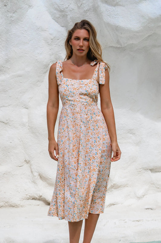 Mia Vita Button Down Dress With Ties by ELF