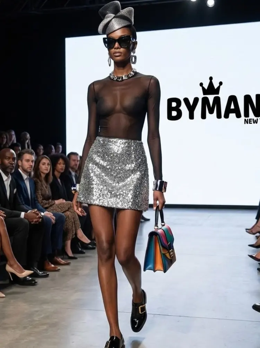 Midnight Sequin Mini Skirt • TIMES SQUARE New Collection BYMANYC ® New York by BYMANYC ® New York