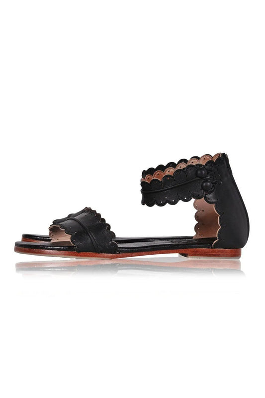 Midsummer White Bridal Leather Sandals by ELF